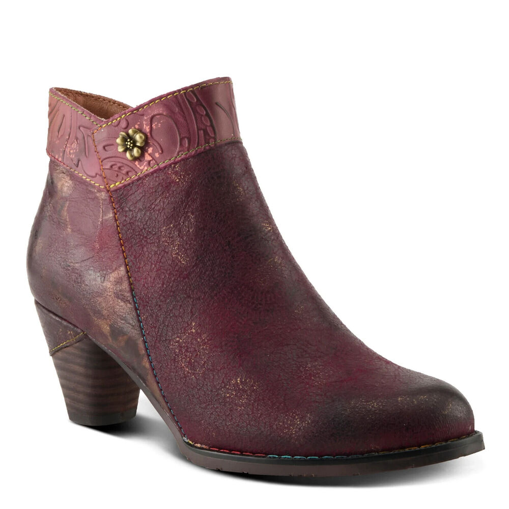 L’Artiste by Spring Step Womens Bestlove Leather Ankle Bootie -- Bordeaux NEW